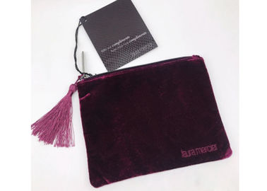 China Luxury Velvet Professional Makeup Cases Stylish Embroidered Tassel For Promotion supplier