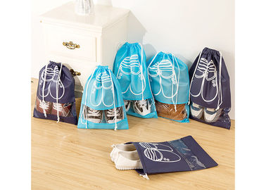 China Polyester Drawstring Shoe Bags Promotional Custom Printed For Easy Travel supplier