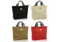 Solid Color Ladies Canvas Bags , Womens Canvas Handbags With Stripe Handle supplier