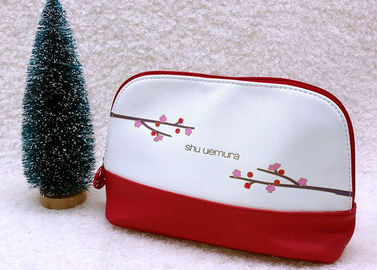 China Colorblock Travel Beauty Bag / 21*6.5*13.5CM Cute Makeup Bags Flower Printed supplier