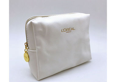 China Fashion White Customized Logo Travel Makeup Pouch For Promotional Toiletry supplier
