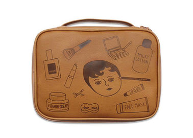 China Fashionable Printed Travel Cosmetic Bags Colorful With Multiple Pockets supplier