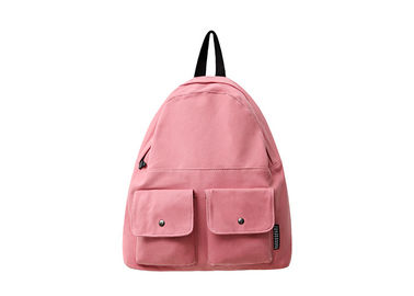 China Promotional Custom Cheap Khaki Cute Vintage Outdoor Computer Canvas Sports Backpacks Wholesale With Button Pockets supplier