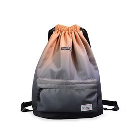 Easy Carrying Drawstring Gym Backpack , Waterproof Sports Backpack Leaf Blade Pattern supplier