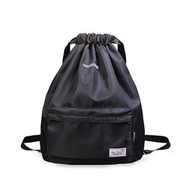 Easy Carrying Drawstring Gym Backpack , Waterproof Sports Backpack Leaf Blade Pattern supplier