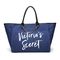 Natural Canvas Tote Bag 39*32*15CM Fashionable Text Pattern With Chain supplier