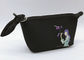 Black Canvas Travel Toiletry Bag / Silk Printed Pattern Personalized Travel Cosmetic Bags supplier