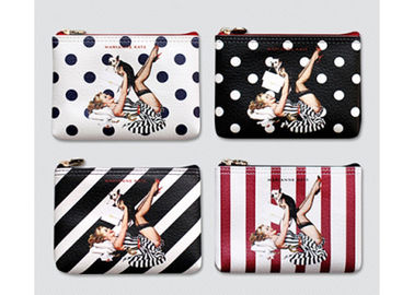 Cartoon Travel Toiletry Bag / PU Leather Ladies Clutch Bag Silk Printed supplier