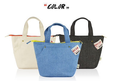 Denim Canvas Tote Bags Simple Japanese Style Light - Weight 22*22*16CM Size supplier