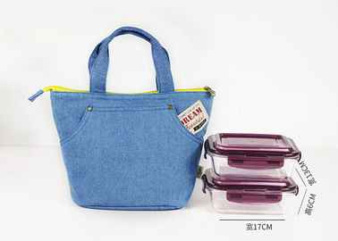 Denim Canvas Tote Bags Simple Japanese Style Light - Weight 22*22*16CM Size supplier