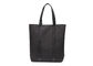 Cotton Canvas Tote Bags Black Nylon Fabric With Patent Leather PU Handle supplier