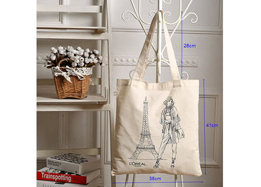 Cotton Shopping Canvas Bag Heavy Duty Simple Style With Large Capacity supplier