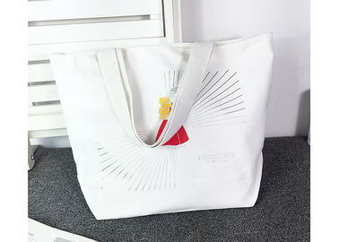 Reusable Canvas Grocery Bags , Large Tote Shopper Bag Custom Brand Printed supplier