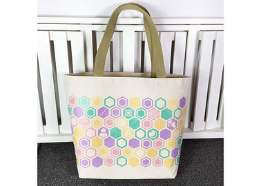 Customized Cotton Canvas Tote Bag , Organic Cotton Tote Bags Plain Woven Fabric supplier