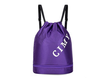 Customized Drawstring Beach Bag , Drawstring Swim Bag With Wet Dry Separation Backpack supplier