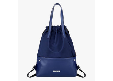 Durable Drawstring School Backpack Customized Logo With PU Leather Pocket supplier