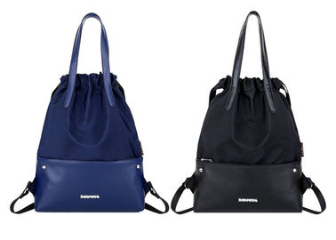 Durable Drawstring School Backpack Customized Logo With PU Leather Pocket supplier