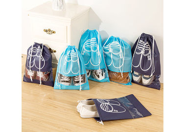 Polyester Drawstring Shoe Bags Promotional Custom Printed For Easy Travel supplier