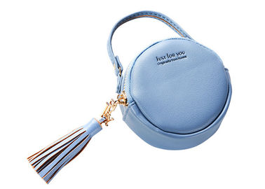 Small Round Pu Leather Bag Fashion Hand Take Change Card Package With Tassel supplier