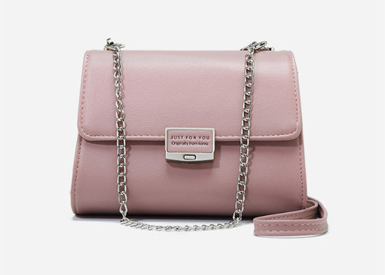 Classy Women Mini Chain Shoulder Bag Pu Leather Material 16 * 12 * 7cm With Buckle