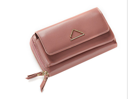 Solid Color Diagonal Shoulder Bag Mini Wallet With Fashion Triangle Hardware
